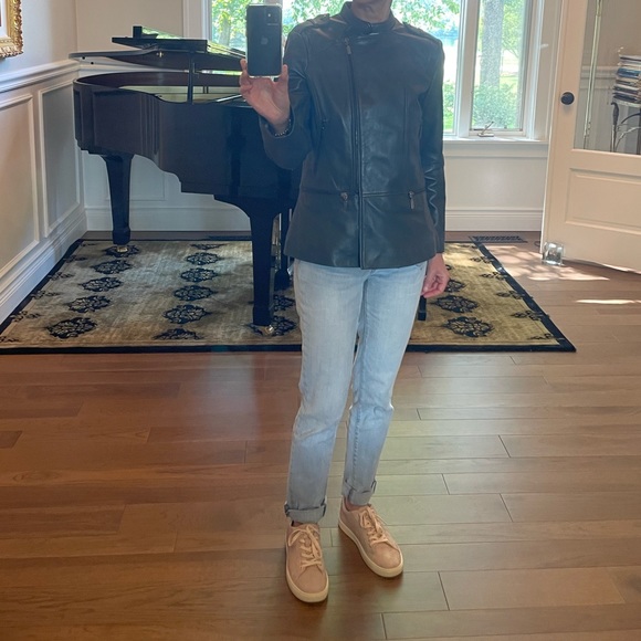 Bernardo Dark Green Grayish Soft Leather Jacket Size XS.  EUC. - Picture 11 of 11